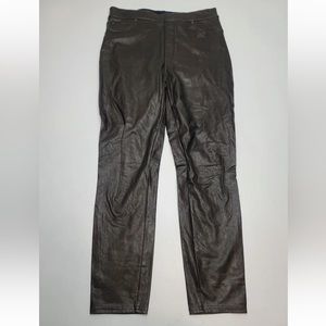 SPANX Leather-Like Ankle Skinny Pant Size L Womens Black